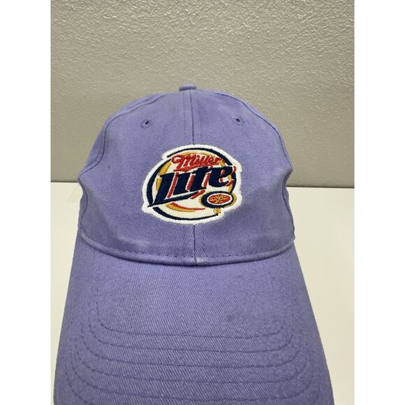 Acme Apparel Miller Lite Baseball Hat Purple Adjustable Beer Cap - Picture 2 of 9